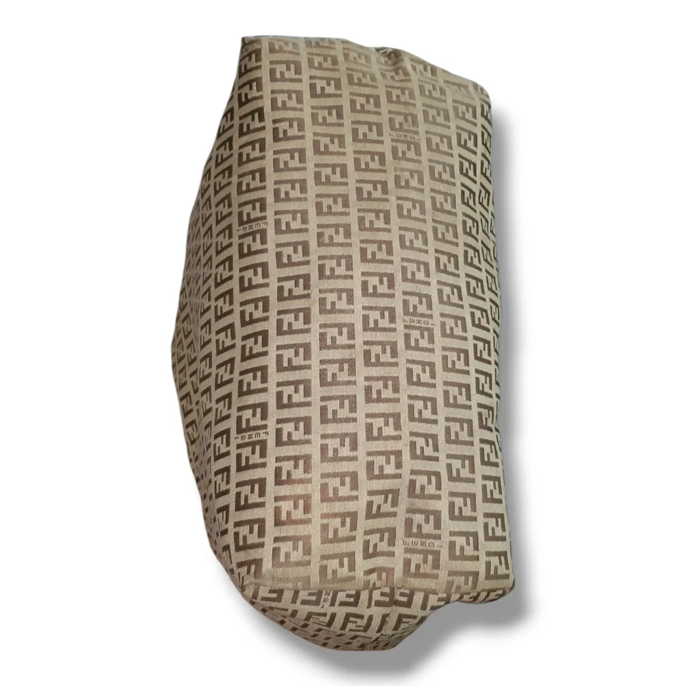 FENDI Zucchino Beige and Brown Logo Tote Bag - Picture 15 of 15